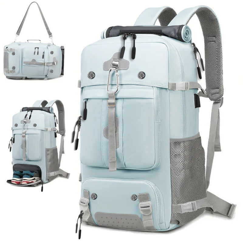 Convertible travel backpack and duffel shoulder bag